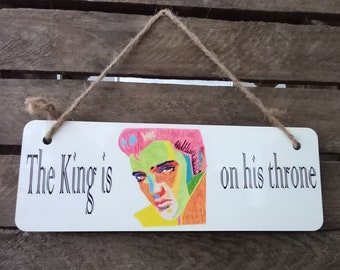Elvis toilet sign. Artwork from my original pastel drawing. funny hanging sign.  More images available in my esty shop. famousfacesbyjon