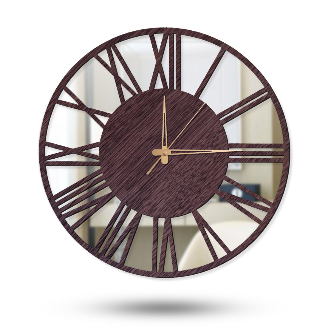 Spiegeluhr Uhr Echtspiegel gespiegelte Wanduhr weiß | Etsy