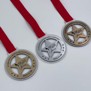 Personalized Gold Acrylic Medal with Custom Logo - Achievement Award for Business Appreciation