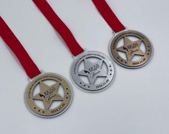 Personalized Gold Acrylic Medal with Custom Logo - Achievement Award for Business Appreciation