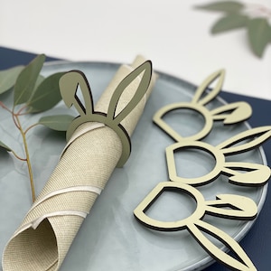 Portatovaglioli di Pasqua, Decorazione pasquale in legno, Regalo di qualità fatto a mano, Decorazione tavola di Pasqua, Coniglio, Portatovaglioli da coniglio, Anello per tovaglioli di Pasqua