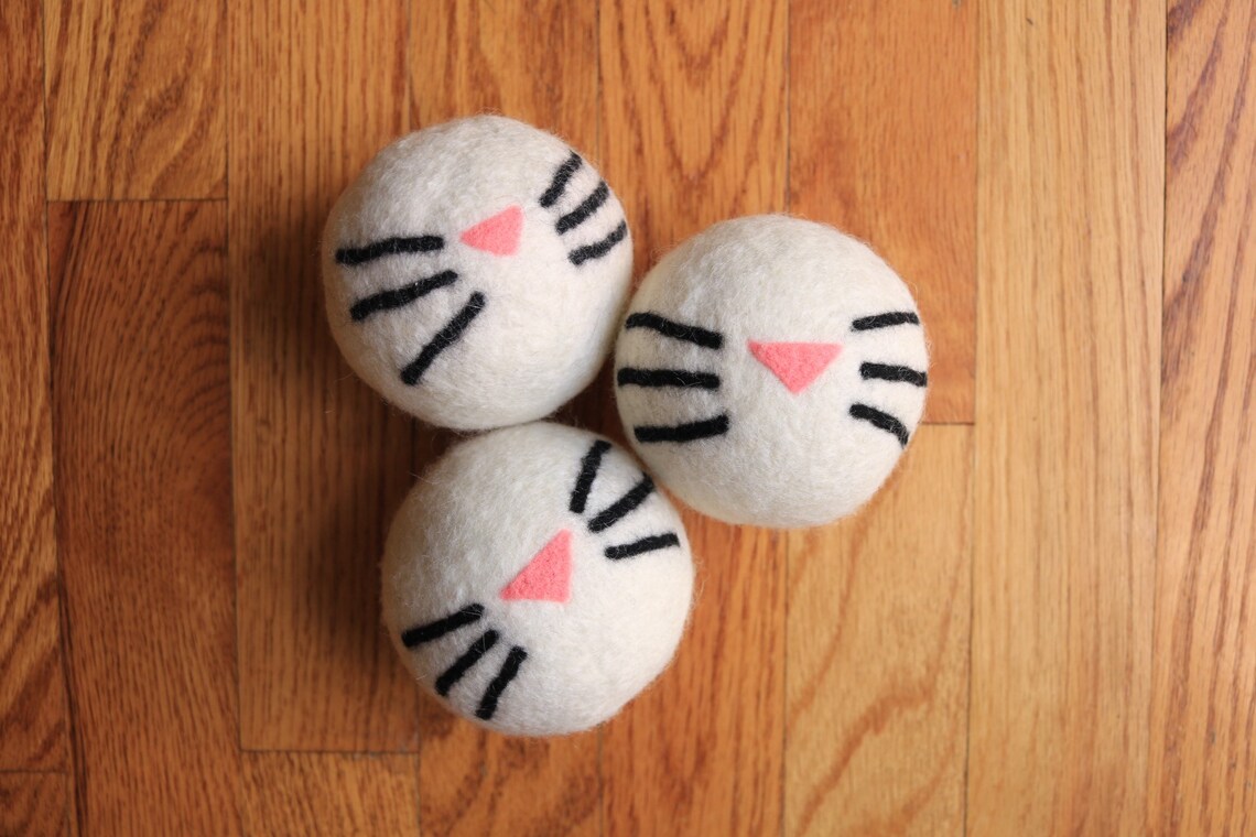 Kitty Whiskers Wool Dryer Ball XL natural wool dryer ball Etsy