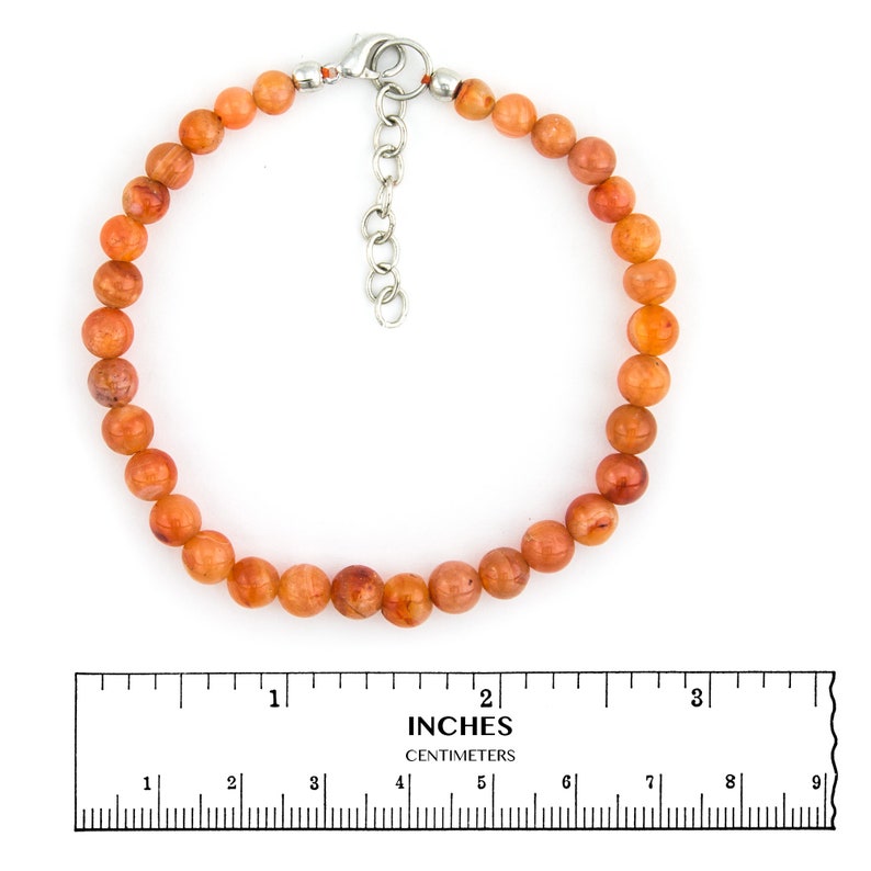 Gift for Her Indian Carnelian 5mm Gemstone Anklet August Birthstone Genuine Boho Style Jewelry Healing Crystal Beaded Anklet