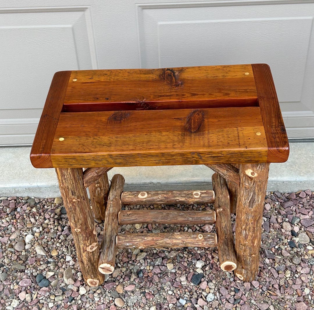 Rustic, Cabin, Live Edge, Reclaimed Barn Wood Stool/bench for the ...