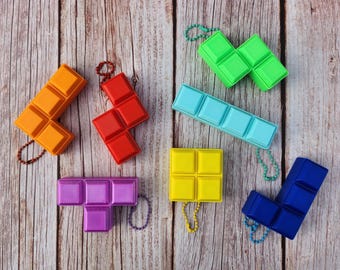 Clicker inspirado en Tetris: teclado mecánico impreso en 3D, juguete de escritorio retro, llavero extraíble, ¡combina y ahorra!
