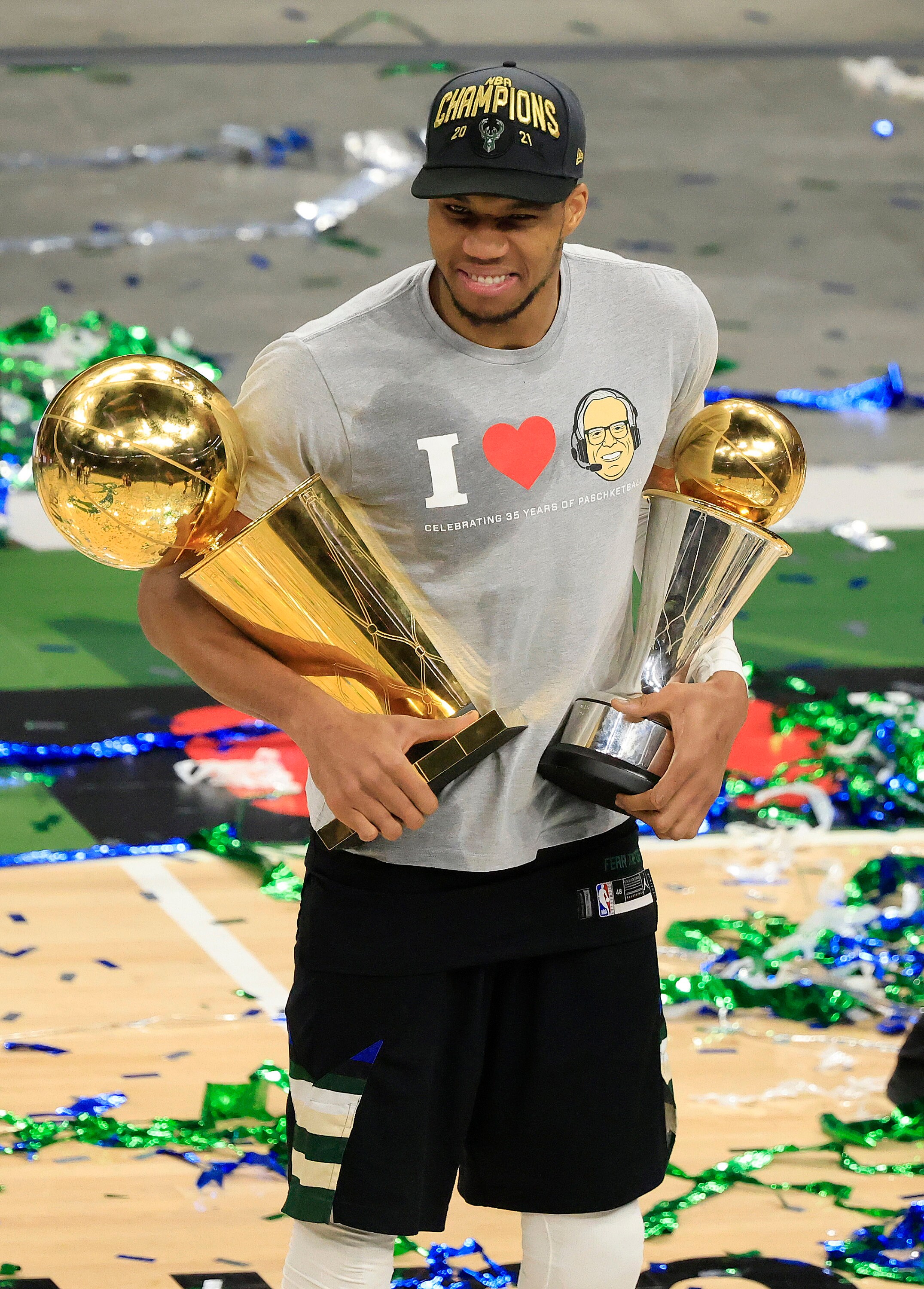 Giannis Antetokounmpo Wearing Jim Paschke Celebrating 35 Years | Etsy