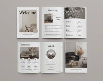 AirBnb Welcome Book Template for Canva | Earthy AirBnb Guest Book | AirBnb Template | Guest Welcome Guide | Easy-to-Edit E-book Template