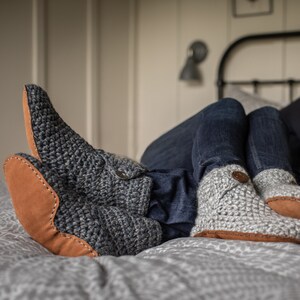 Say Goodbye to Slipper Sock Slippage. Unique Heel-Hugging Design. Sustainably Handmade from Wool for Cozy Warm Comfort. For Men & Women image 9