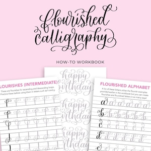 Cahier d'exercices de calligraphie moderne - La calligraphie s'épanouit - Alphabet de calligraphie moderne - Feuilles de pratique de la calligraphie
