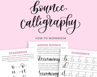 Moderne Kalligraphie Bounce Kalligraphie Workbook - Bouncy Kalligraphie - Modernes Kalligraphie Alphabet - Kalligraphie Übungsblätter