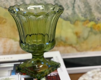 Vintage Indiana Glass Pedestal Vase / Compote