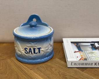 Vintage Blue & White Salt Crock