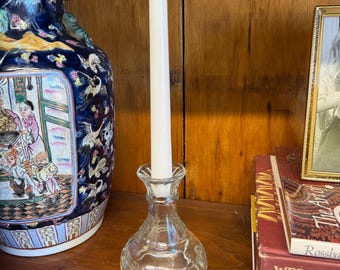 Vintage Wheaton Glass Decanter Bud Vase/Candlestick Holder