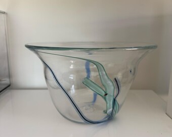 Scandinavian Style Vintage Art Glass Bowl - Orrefor's Look-A-Like! Anna Ehrner