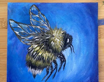 Hommelschilderij, acryl op canvasbord, origineel kunstwerk