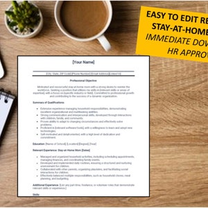 MELHOR modelo de currículo para mães e pais para ficar em casa I Exemplo de currículo I Força de trabalho remota I RH I Editável MS Word I Modelo de currículo Word I personalizado
