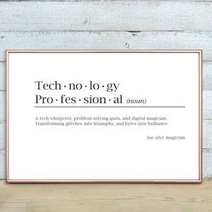 Tech IT Gift Funny Technology Developer Definition Corporate Print Template For Men And Women Bulk IT Staff Gifts Appreciation. Custom