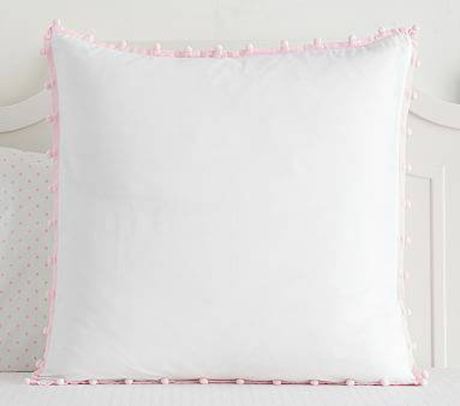 White With Pink Pompom Trim Cotton Duvet Cover With Etsy