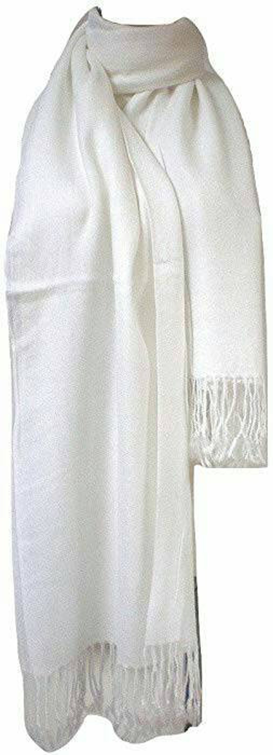 Plain SOLID white Pashmina Cashmere Scarf Shawl Neck Wrap Etsy