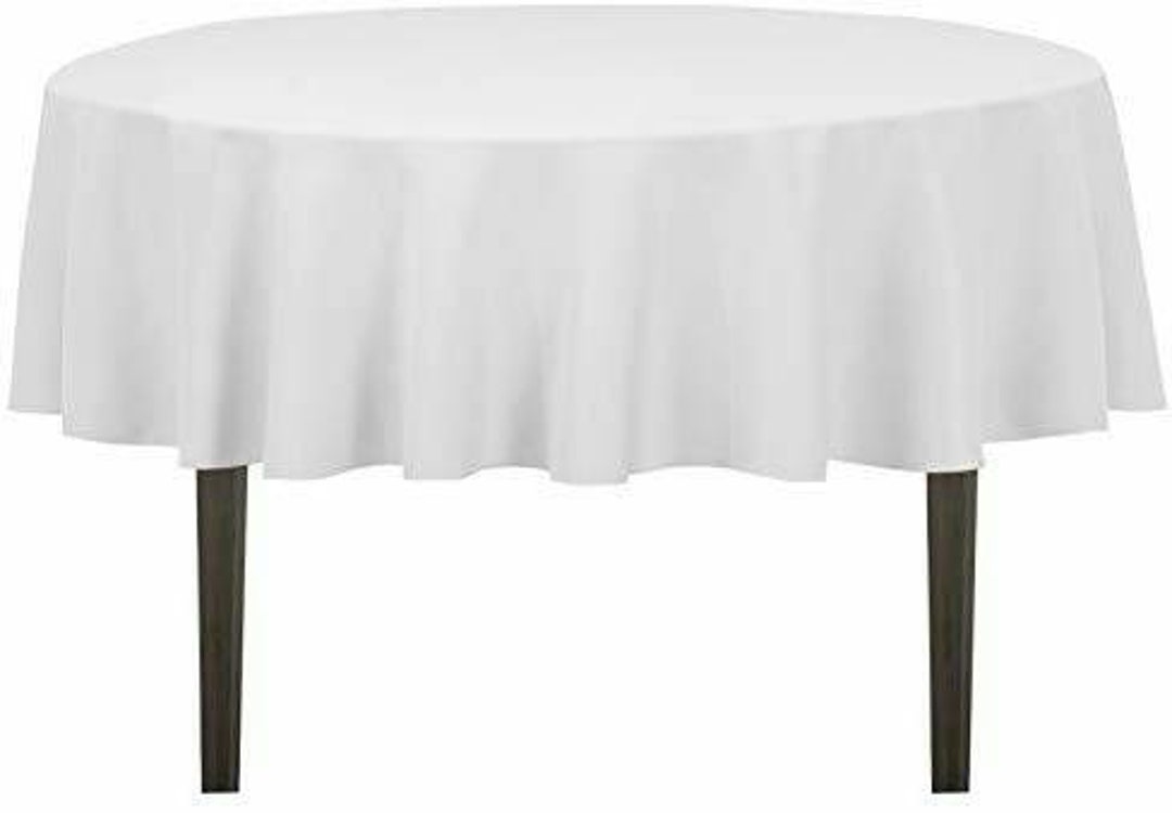 Table Cloth Solid Plain White Colour 360TC Round Etsy