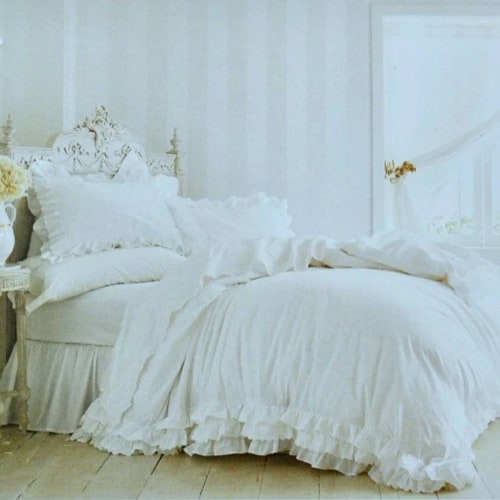 3Pcs/Set Bed Skirt Pillowcase Dust Ruffle Bedspread Bedding Twin Full Queen King 