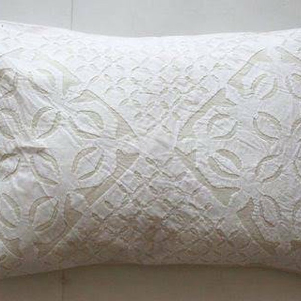 Traditional Applique Cotton Cut work Handmade Home Decorated Rectangle And Square Cushion Cover, Pillow Cover, Euro Shams Size :@ Available