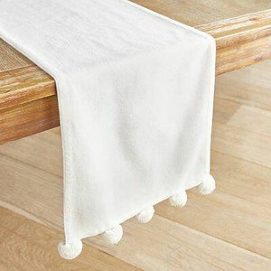 Best Quality Arts Decorative Dining Table Runner With Long Side Pom-Pom Edged 100%Canvas Cotton  Made Table Cloth Runner Size:@All Available