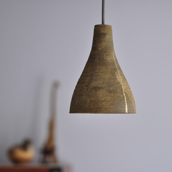 Lampe à suspension en céramique et poterie raku, émail multicolore à l'intérieur, effet goutte, kintsugi