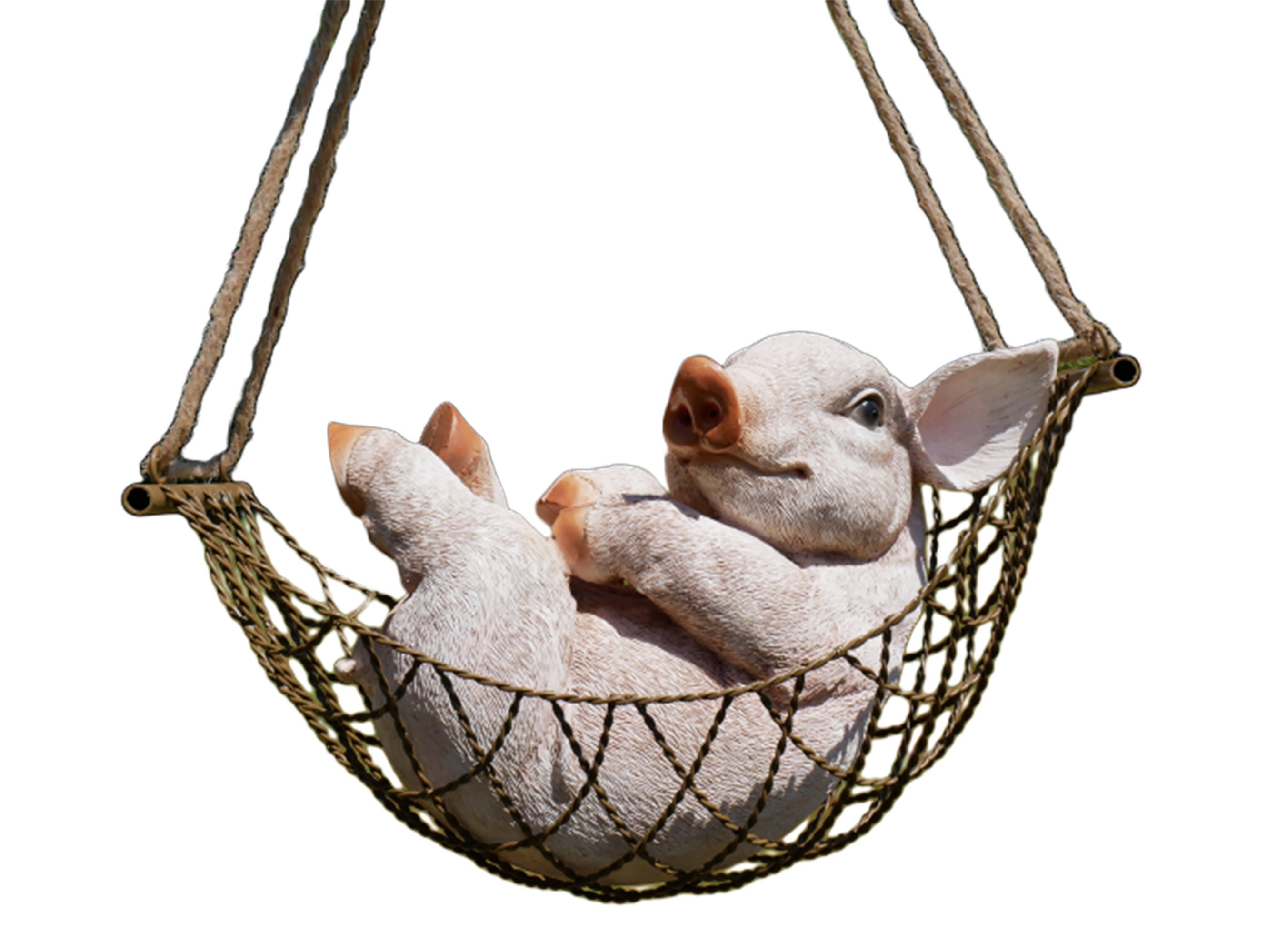 Pig in Hammock garden ornament home decoration hanging Etsy