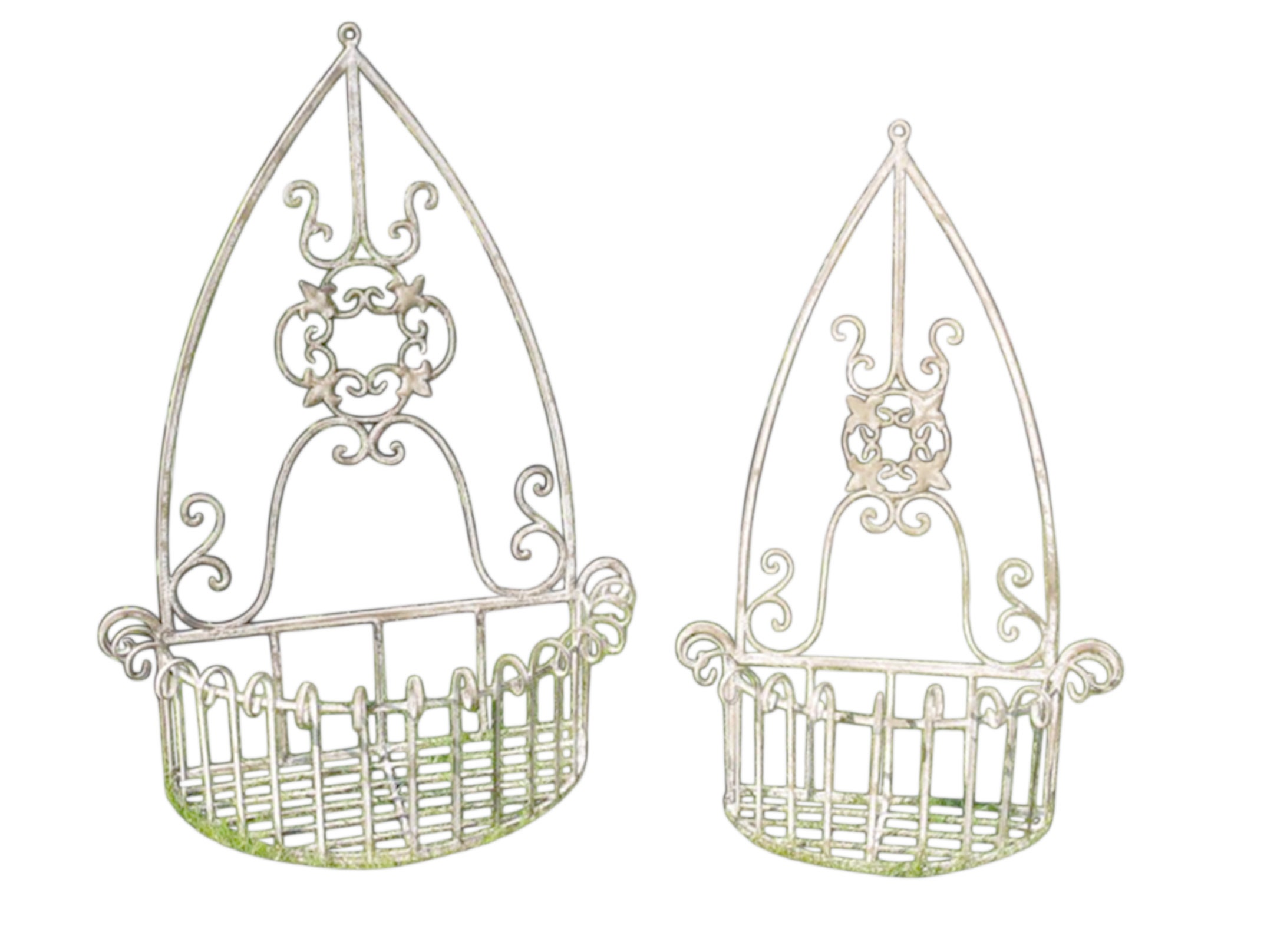 Hanging Baskets Wall Planters Set of 2 CREAM Wall Hanging Etsy