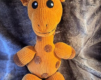 Hand Knitted Cuddly Giraffe
