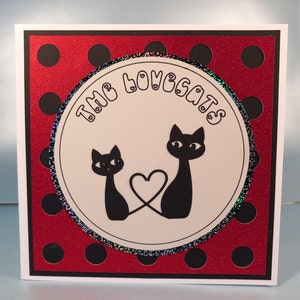 Carte de vœux « The Lovecats » faite à la main