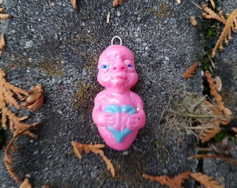 nice ghost pink , strange and cute , figurine pendant