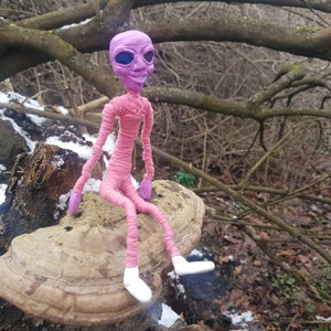 purple weird alien with big eyes ,ugly and cute, OOAK doll