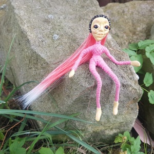 Raven, the Gothic Doll ,witch doll ,strange disturbing and cute doll OOAK