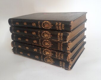 Antike (1906-1910) Bücher von Sir Walter Scott, Druck von Nelson & Sons: Ivanhoe, Kenilwertiger, Old Sterblichkeit, Der Talisman, Der Kavalier