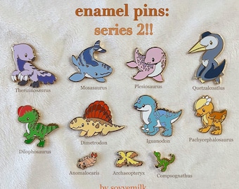 SÉRIE 2 Broches de Esmalte de Dinossauros Fofos