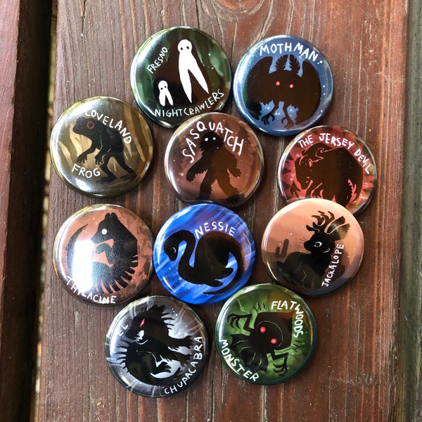 Cryptid Collection Buttons