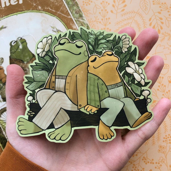 Sticker grenouille et crapaud nostalgiques