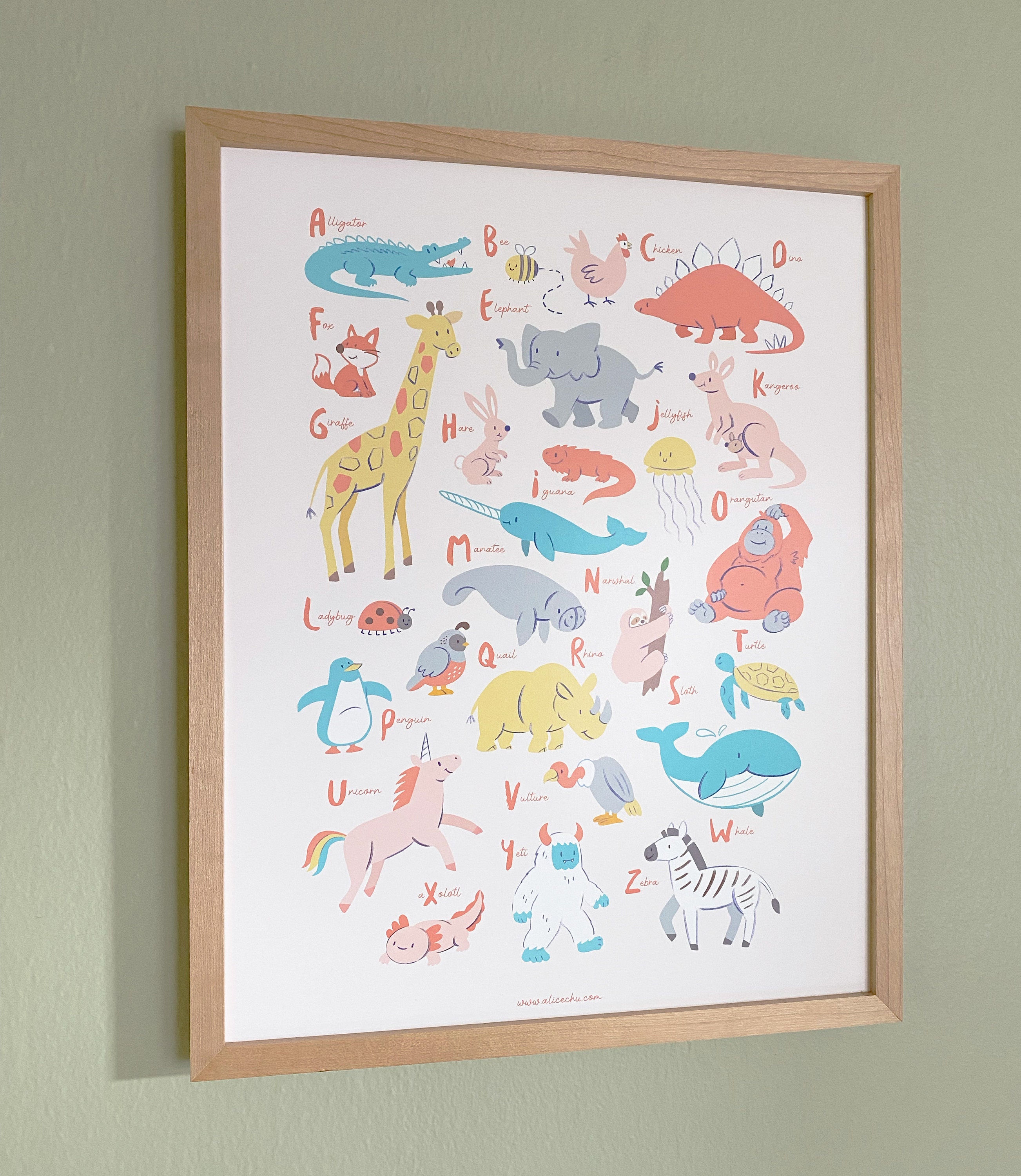 Animal Alphabet Poster | ABC Nursery Art | Kid's Art - Etsy