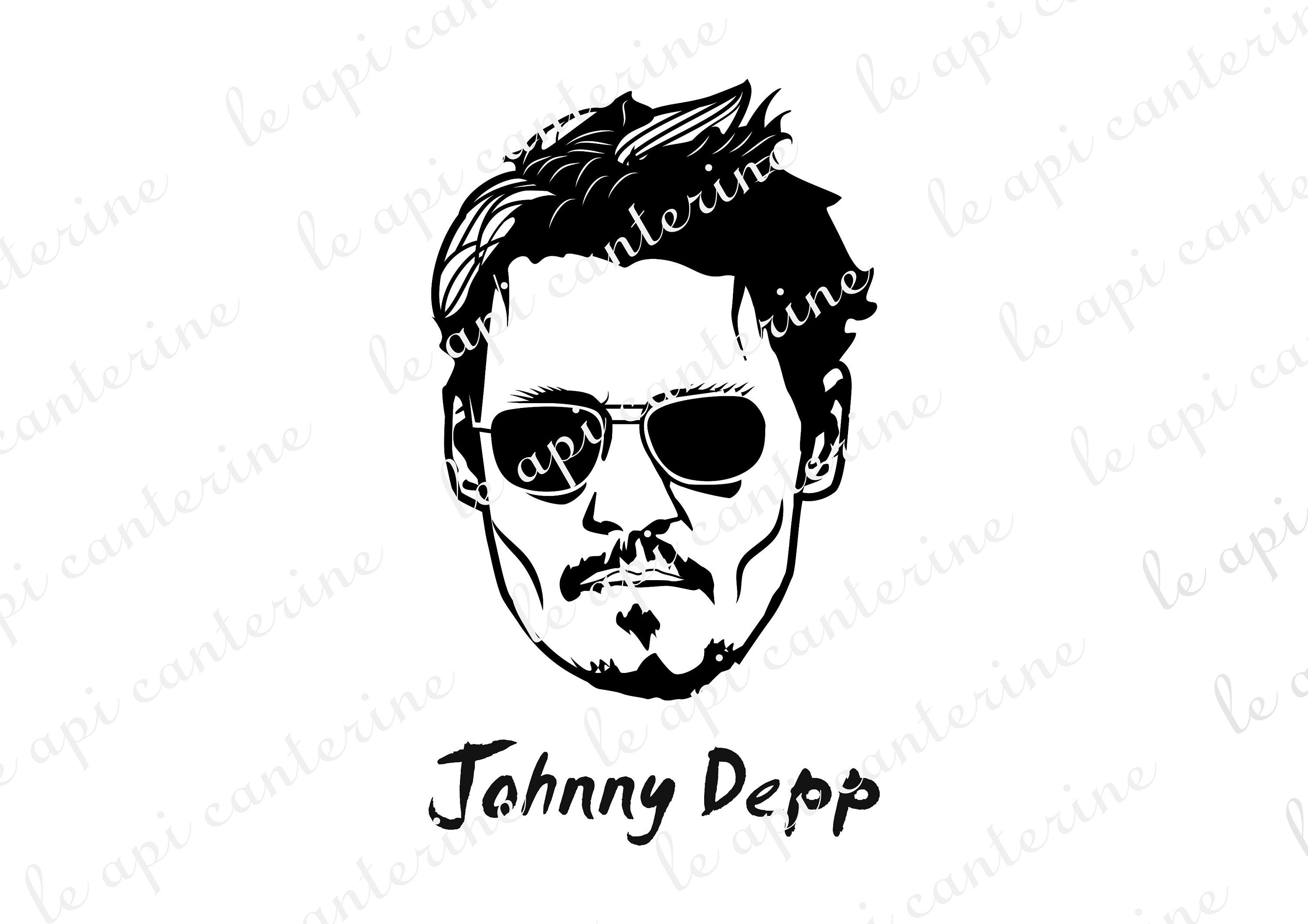Johnny Depp silhouette n2. High resolution vector image | Etsy