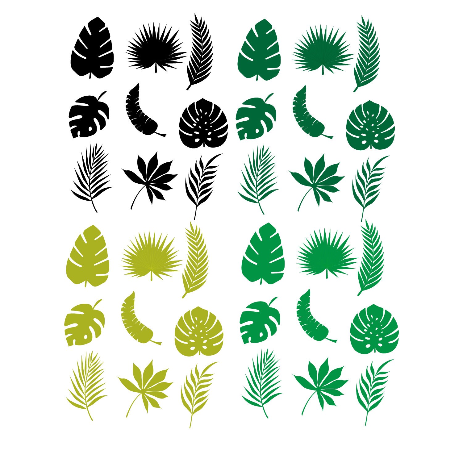 Download Jungle Tropical Leaves SVG Cut Files for Cricut Silhouette | Etsy