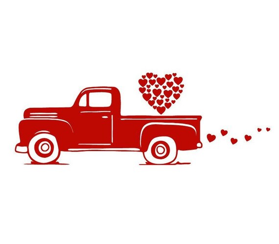 Download Valentines Truck Svg Red Truck Svg Cricut Silhouette Cut ...