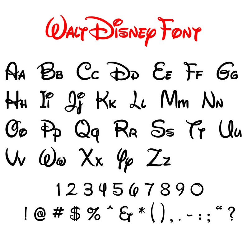 Disney Font Svg Collection Disney Alphabet Svg Disney Etsy