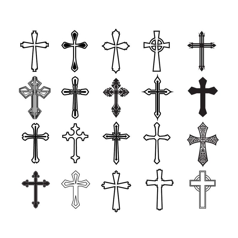 Cross Svg File Cross Clipart Cross Collection Cut Files For Etsy