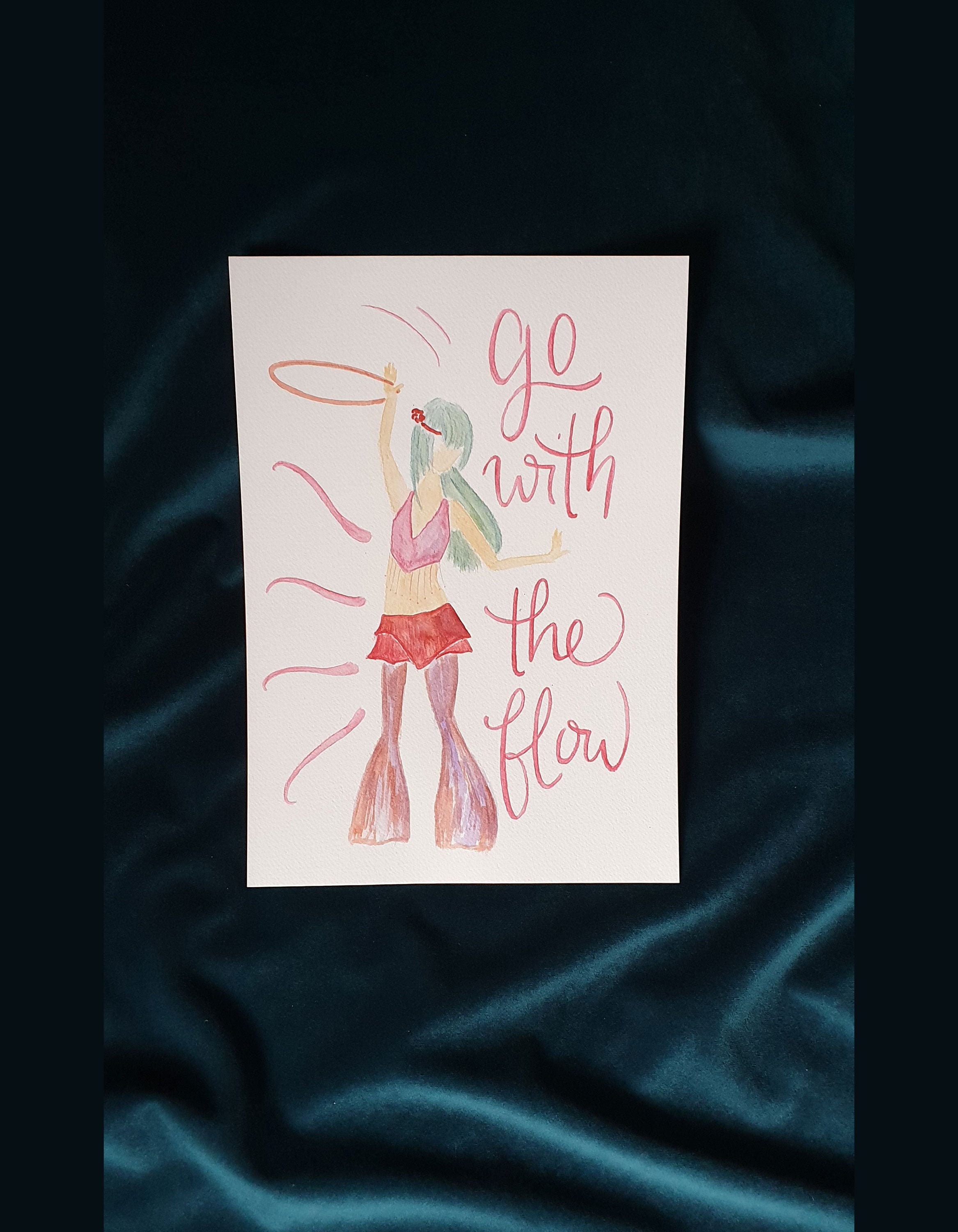 Hula hoop art circus wall art flow arts A4 size Go with Etsy