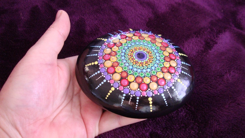 Free UK shipping Delicious hand-painted Mandala stone