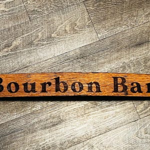 Staafbord voor whisky-bourbonvaten bourbonbar | Gepersonaliseerde Bourbon Bar-bord Home Bar | Bord met bourbonvat | Bourbonreep | Vat staaf