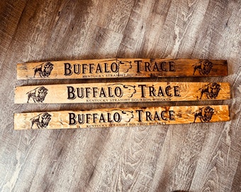 Personalized Buffalo Trace Barrel Stave: Laser Engraved Bourbon Whiskey Sign