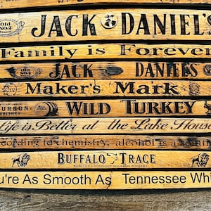 Personalized Whiskey Barrel Stave Sign: Engraved Family Name Wall Art ...